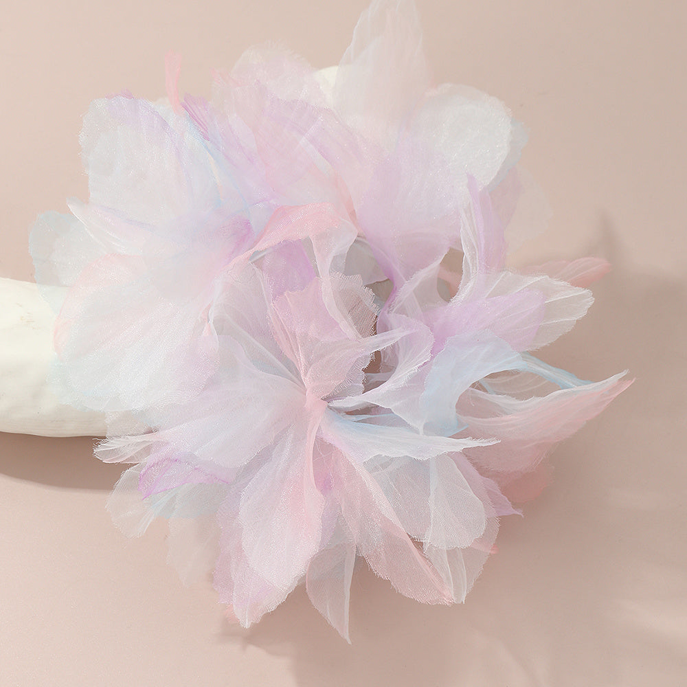 Organza Flower Hair Rope Gradient Hair Tie For Women