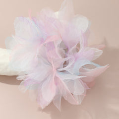 Organza Flower Hair Rope Gradient Hair Tie For Women