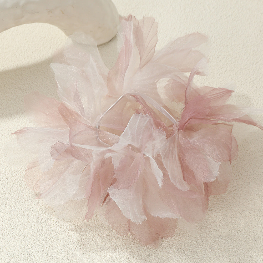 Organza Flower Hair Rope Gradient Hair Tie For Women