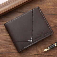 Men's Short Wallet With Card Slots Money Clip Horizontal Wallet