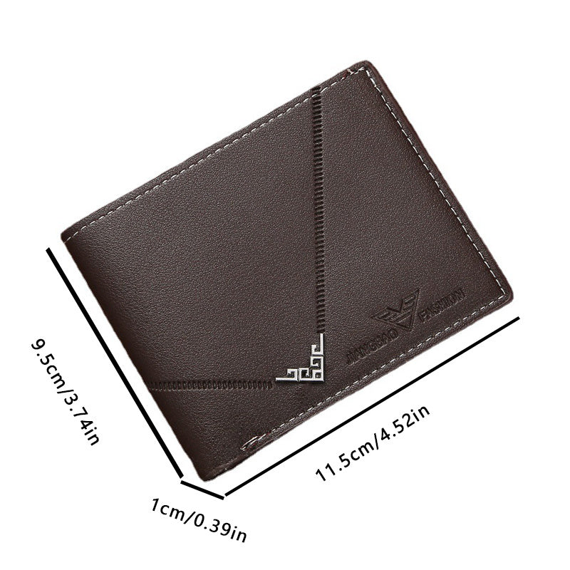 Men's Short Wallet With Card Slots Money Clip Horizontal Wallet