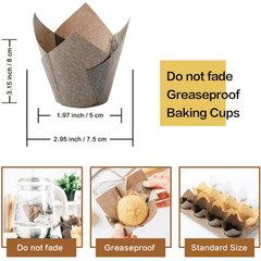 Tulip Muffin Cups Disposable Cupcake Liners Baking Tools