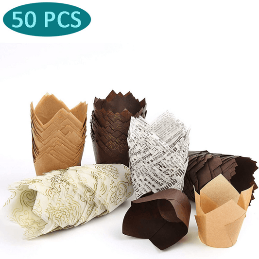 Tulip Muffin Cups Disposable Cupcake Liners Baking Tools
