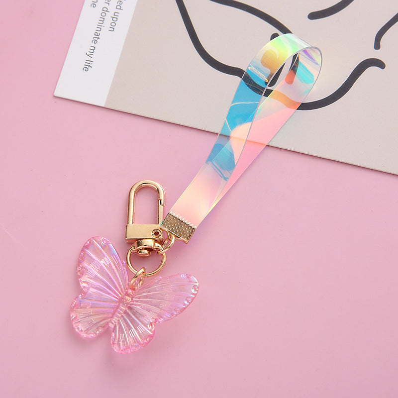 Colorful Crystal Butterfly Keychain Acrylic 3D Butterfly Pendant Bag Accessory