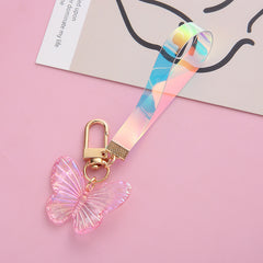 Colorful Crystal Butterfly Keychain Acrylic 3D Butterfly Pendant Bag Accessory