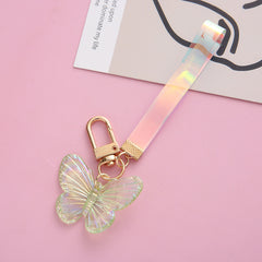 Colorful Crystal Butterfly Keychain Acrylic 3D Butterfly Pendant Bag Accessory
