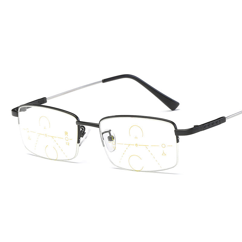 Men's Titanium Multifocal Reading Glasses Anti Light Presbyopia