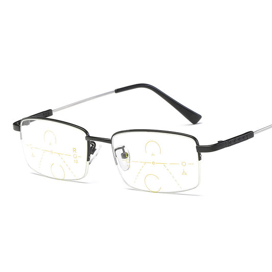 Men's Titanium Multifocal Reading Glasses Anti Light Presbyopia