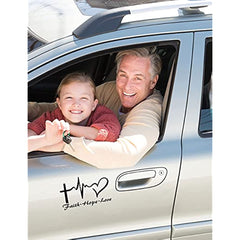 Stylish Hope Faith Love Heart Car Decal Sticker