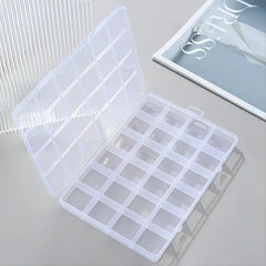 Adjustable Jewelry Storage Box with 24 Grids - Organize Beads Rings Screws