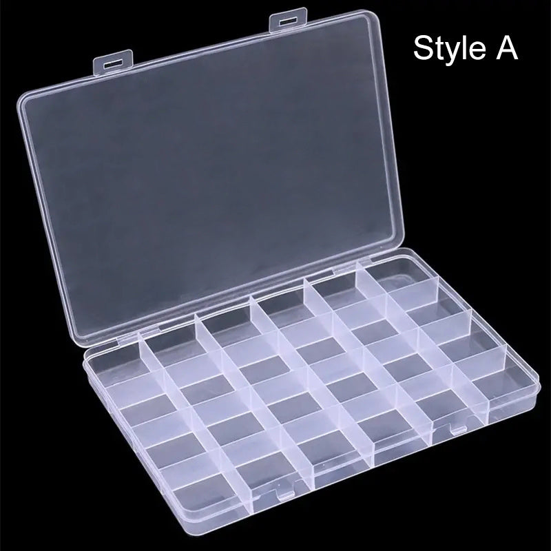 Adjustable Jewelry Storage Box with 24 Grids - Organize Beads Rings Screws