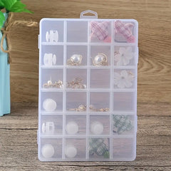 Adjustable Jewelry Storage Box with 24 Grids - Organize Beads Rings Screws