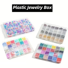 Adjustable Jewelry Storage Box with 24 Grids - Organize Beads Rings Screws