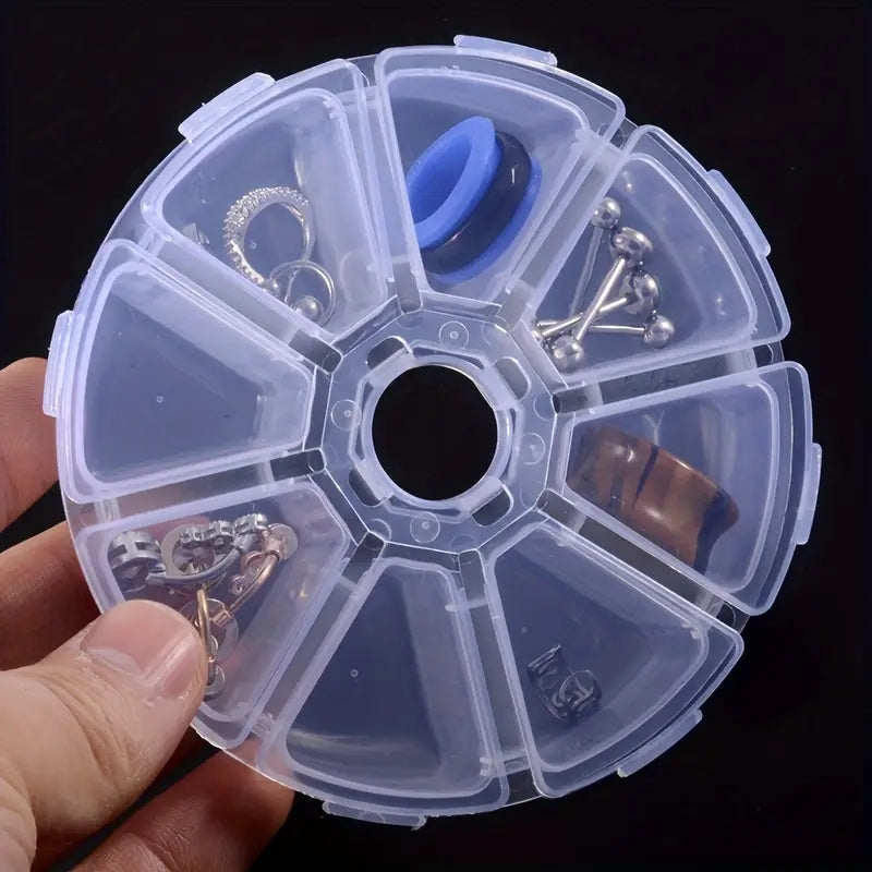 8 Grids Jewelry Storage Box Transparent Plastic Container For Beads Earring Neck