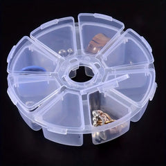 8 Grids Jewelry Storage Box Transparent Plastic Container For Beads Earring Neck