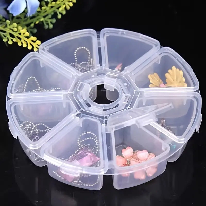 8 Grids Jewelry Storage Box Transparent Plastic Container For Beads Earring Neck