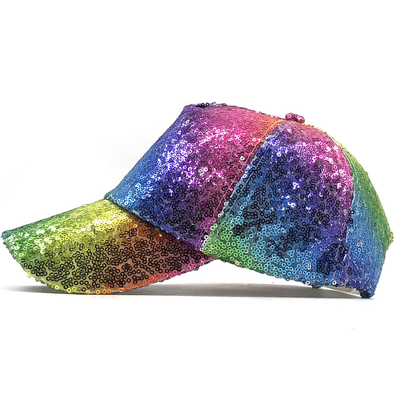 Rainbow Sequins Baseball Cap Hip Hop Sunscreen Dad Hats