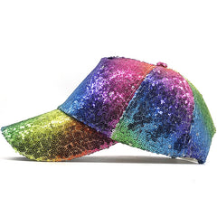 Rainbow Sequins Baseball Cap Hip Hop Sunscreen Dad Hats