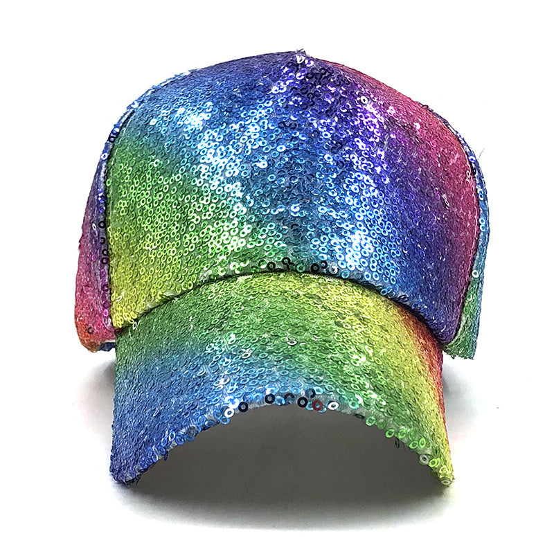 Rainbow Sequins Baseball Cap Hip Hop Sunscreen Dad Hats