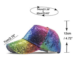 Rainbow Sequins Baseball Cap Hip Hop Sunscreen Dad Hats
