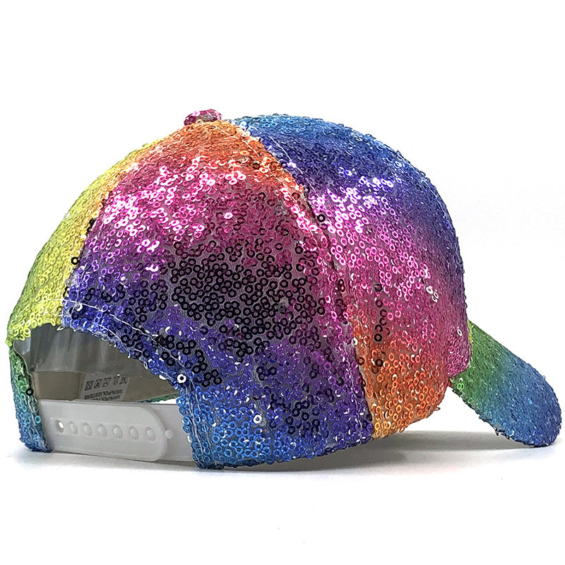 Rainbow Sequins Baseball Cap Hip Hop Sunscreen Dad Hats