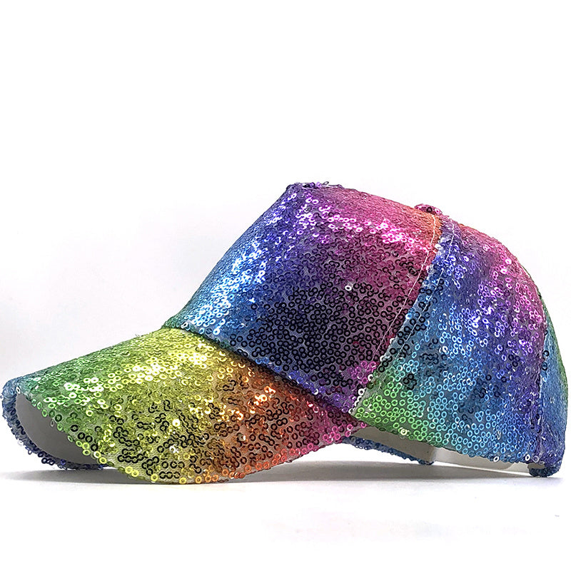 Rainbow Sequins Baseball Cap Hip Hop Sunscreen Dad Hats