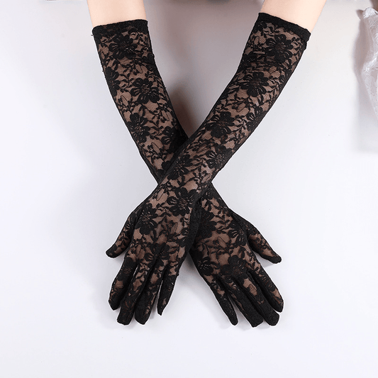 Lace Floral Long Gloves for Women Wedding Evening Prom