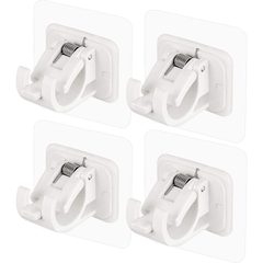 No Drill Curtain Rod Holders, Set of 8, Self-Adhesive Hooks