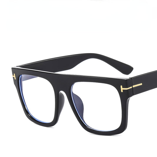 Men's Large Square Frame Anti Light Glasses Vintage PC Glasses
