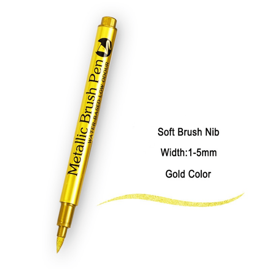 12pcs Metallic Permanent Marker Pens Set Golden Silvery DIY Epoxy Resin Mold