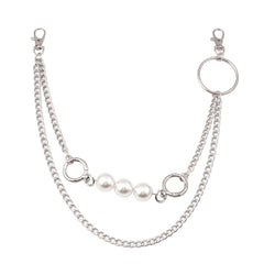 Pearl Thorns Double Layer Waist Tassel Chain Punk Accessories