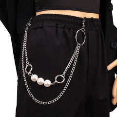 Pearl Thorns Double Layer Waist Tassel Chain Punk Accessories