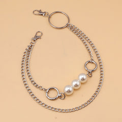 Pearl Thorns Double Layer Waist Tassel Chain Punk Accessories
