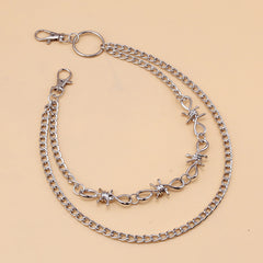 Pearl Thorns Double Layer Waist Tassel Chain Punk Accessories
