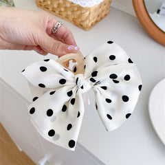 Polka Dot Printed Fabric Bow Hair Claw Female Hair Accessory