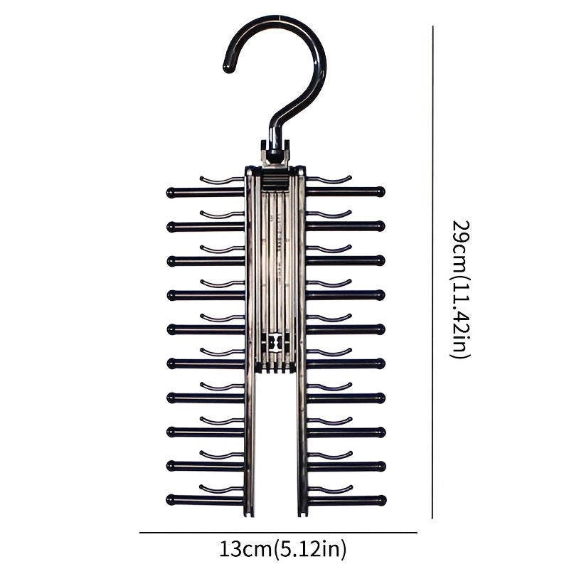 Adjustable Storage Rack With 20 Hooks for Home Cabinet Closet