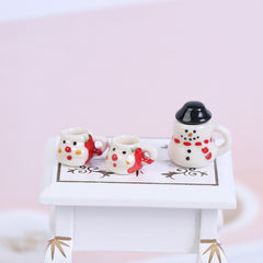 1:12 Dollhouse Christmas Ceramics Cups Pot Set Dollhouse Accessory