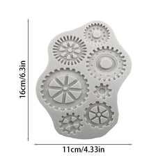 1pc Retro Gear Glue Mold Steam Punk Cake Silicone Mold