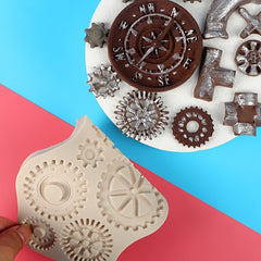 1pc Retro Gear Glue Mold Steam Punk Cake Silicone Mold