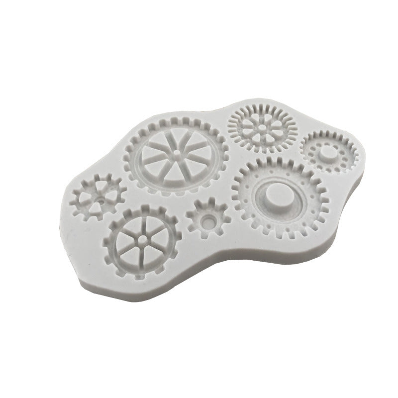 1pc Retro Gear Glue Mold Steam Punk Cake Silicone Mold