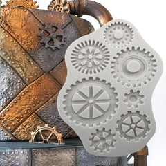 1pc Retro Gear Glue Mold Steam Punk Cake Silicone Mold