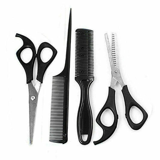 4Pcs Barber Hairdressing Set Scissors Thinning Shears Comb Styling Tools