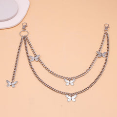 Silver Punk Butterfly Waist Chain Belt
