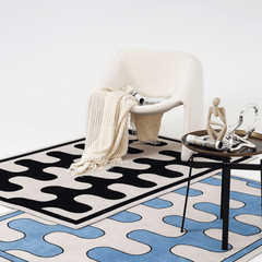 Checkerboard Modern Art Home Decor Fluffy Plush Bedroom Large Area Mat