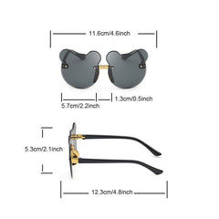 Gradient Rimless Bear Sunglasses for Women and Kids, Summer Beach Pa