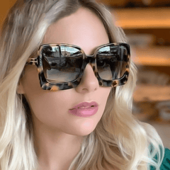 Y2K Oversized Square Sunglasses Gradient Mirror Lens UV400