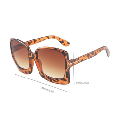 Y2K Oversized Square Sunglasses Gradient Mirror Lens UV400