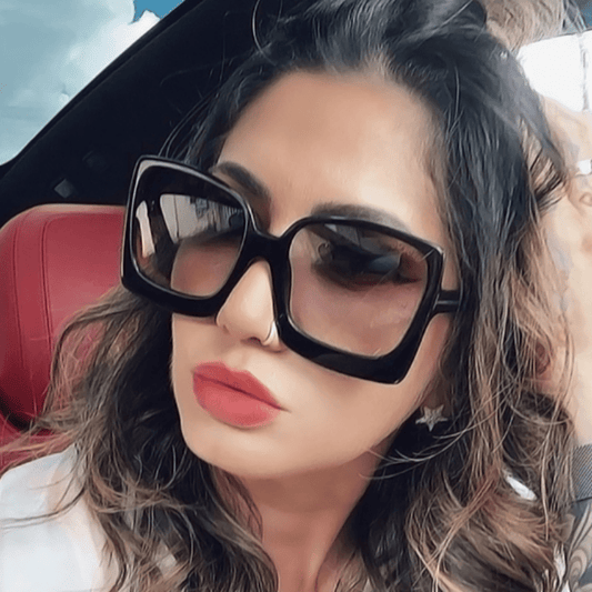 Y2K Oversized Square Sunglasses Gradient Mirror Lens UV400