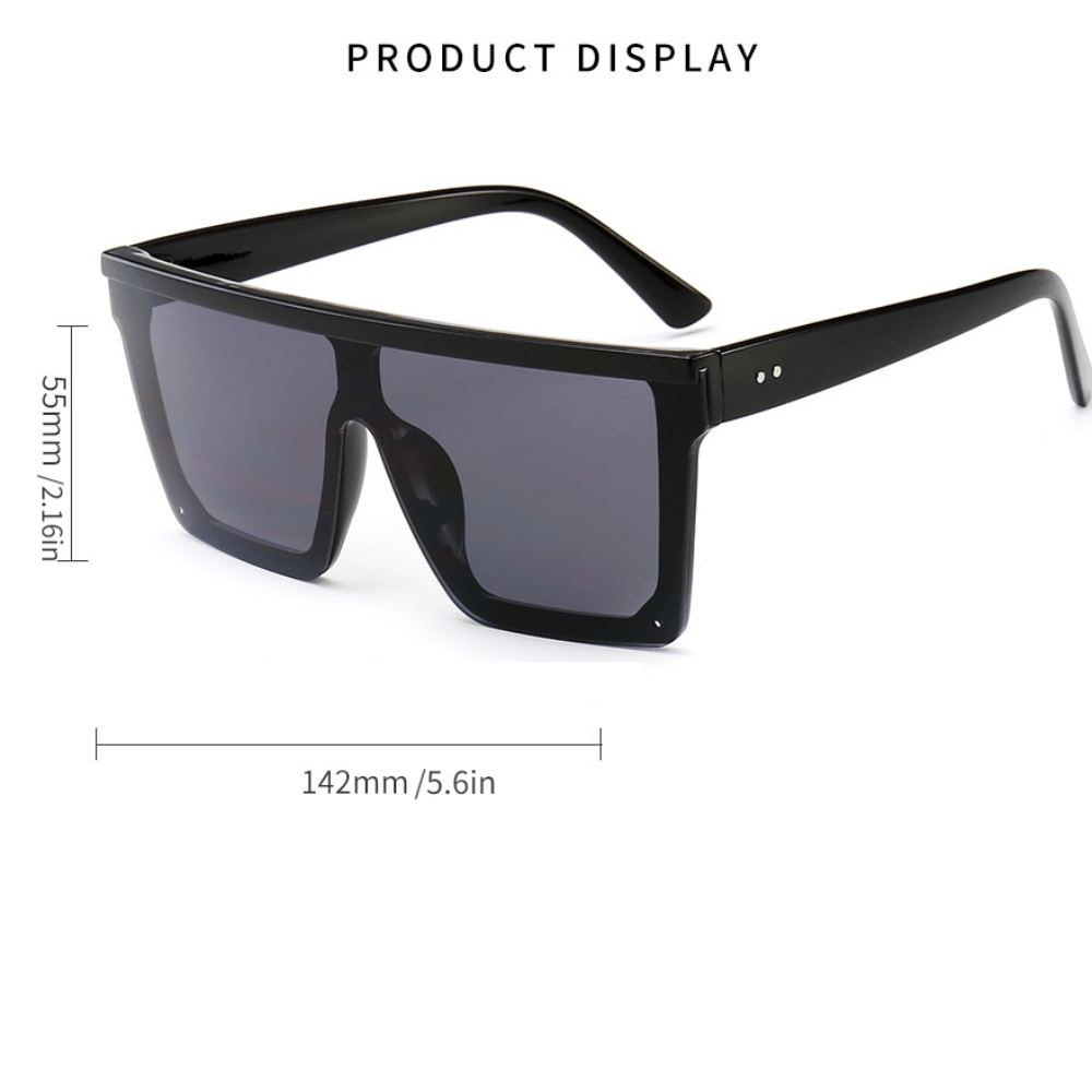 Y2K Flat Top Mirror Lens Sunglasses UV400