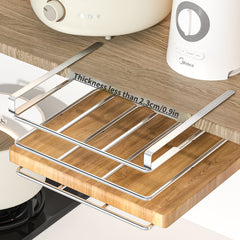 Metal Cutting Board Holder Hanging Rack Under Cabinet Shelf Organizer